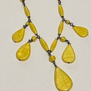 Yellow  vintage glass yellow Beaded Necklace